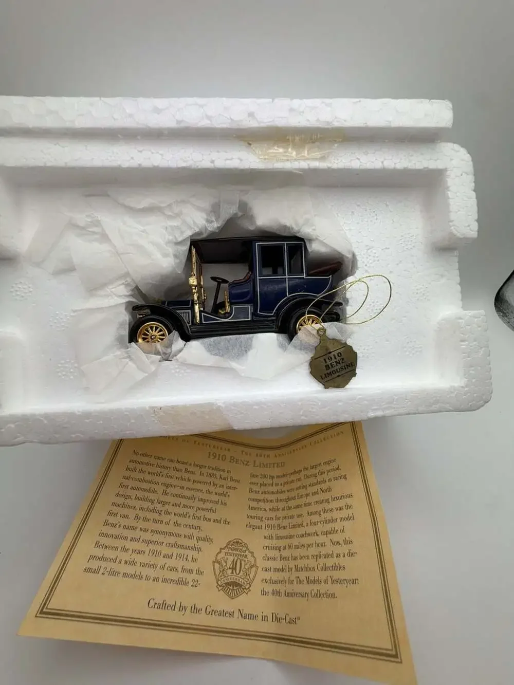 Matchbox Models of Yesteryear 1910 Benz Limousine 40th Anniversary Collection Di